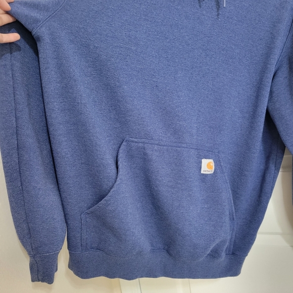 Carhartt K288 H53 Scout Blue Heather Midweight Hooded Logo Sweatshirt L - Picture 4 of 13